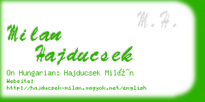 milan hajducsek business card